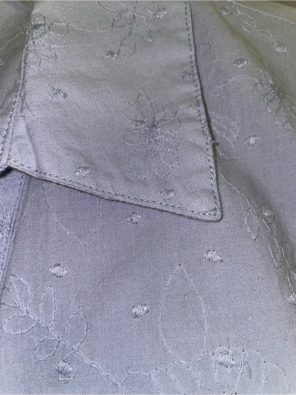 Coldwater Creek Light periwinkle blue Embroidered Blouse